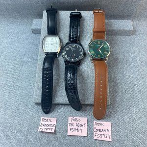 Fossil Watch Collection Lot of 3 - Narrator FS4879 Agent FS4917 Copeland FS5737